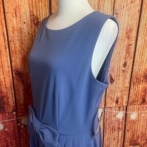 NWT Tahari periwinkle fit-and-flare dress bow front size 10 poly blend RV $99